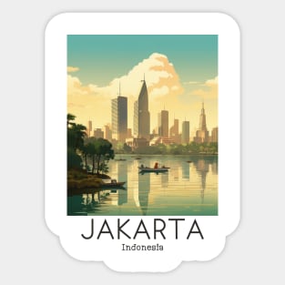 A Vintage Travel Illustration of Jakarta - Indonesia Sticker